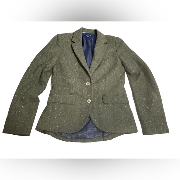 Tommy Hilfiger Jackets & Blazers - Tommy Hilfiger Olive Green Dark Academia Wool Blend Blazer Size 2